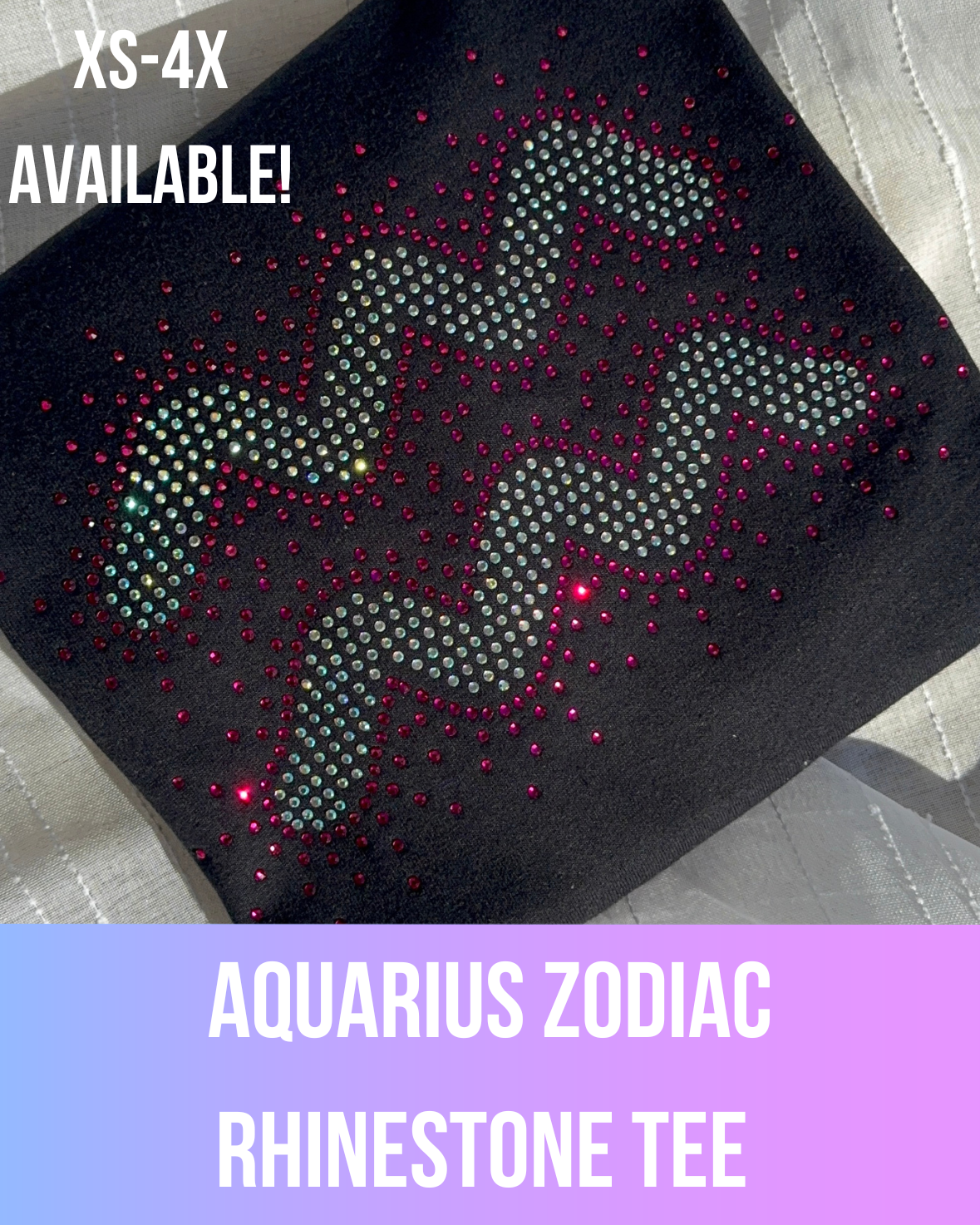 Aquarius Zodiac Rhinestone Tee