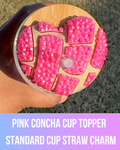 Pink Concha Cup Topper| Standard Cup Charm