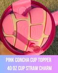 Pink Concha Cup Topper | 40 oz Cup Charm
